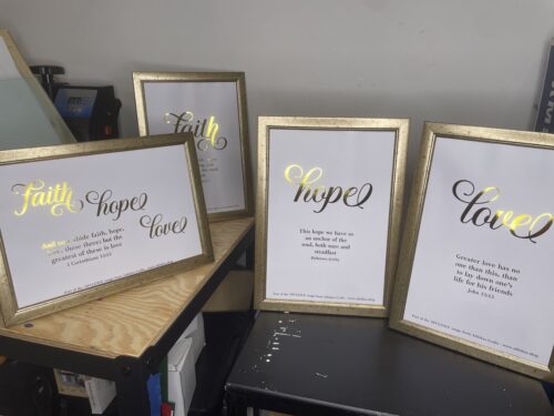 Gold Faith Hope and Love Frame